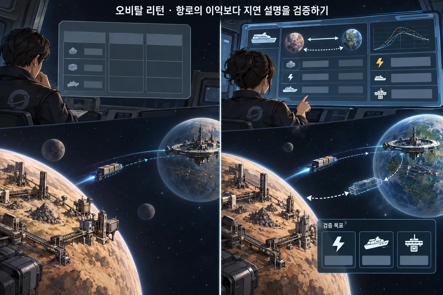 오비탈 리턴 — 항로의 이익보다 지연 설명을 검증하기: 본문 규칙에 따른 전용 기획 도해