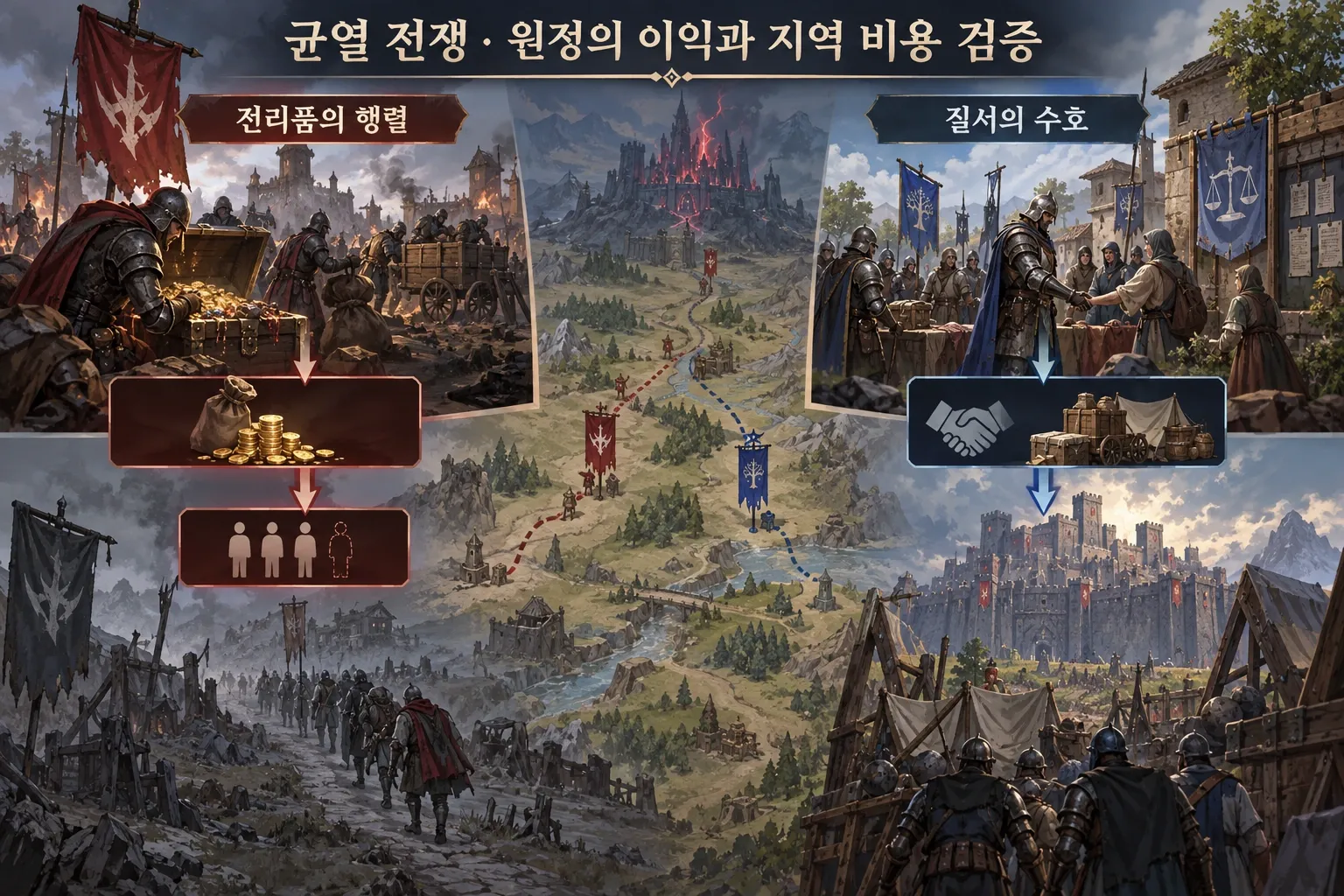 균열 전쟁 — 원정의 이익과 지역 비용 검증: 본문 규칙에 따른 전용 기획 도해