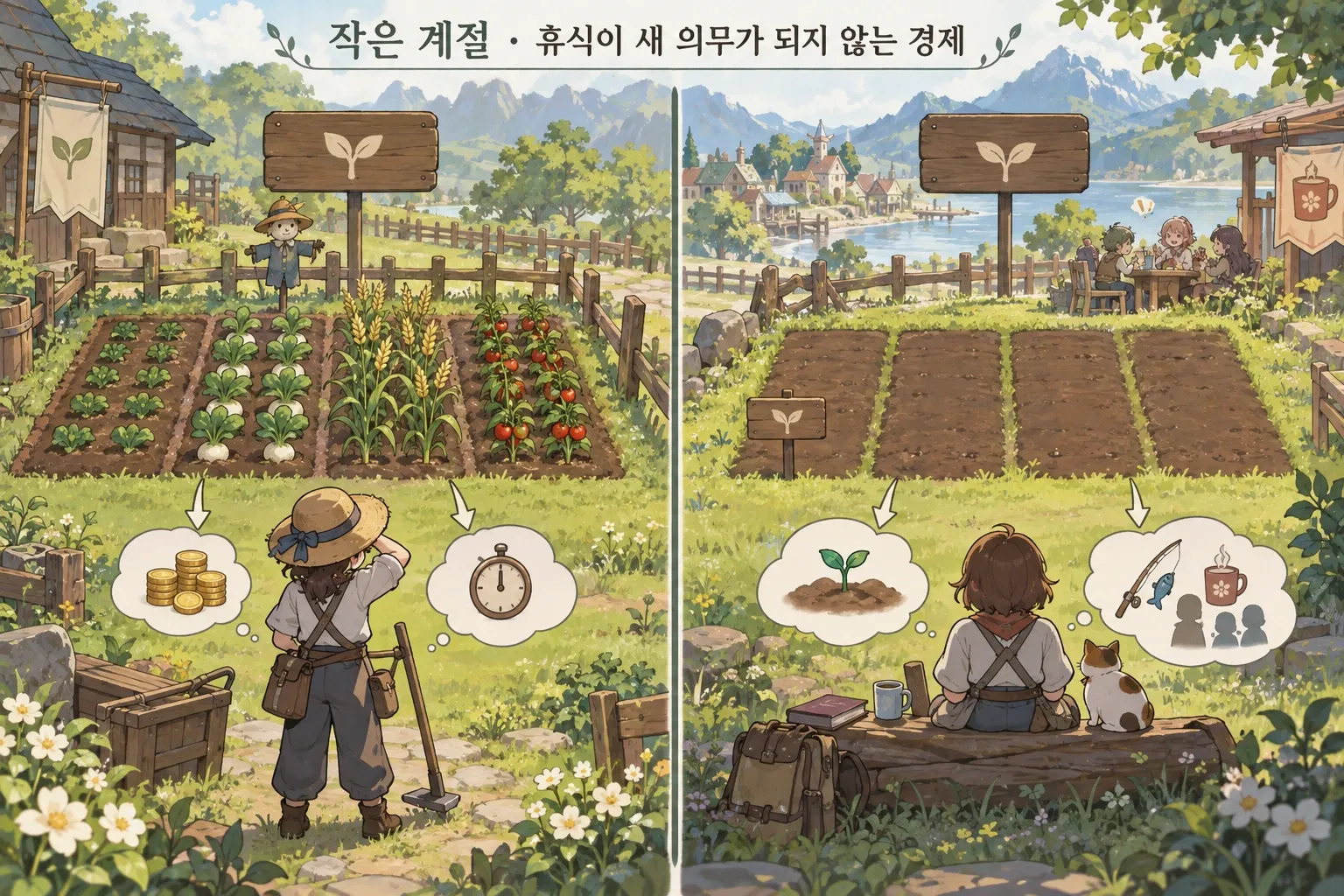 작은 계절 — 휴식이 새 의무가 되지 않는 경제: 본문 규칙에 따른 전용 기획 도해