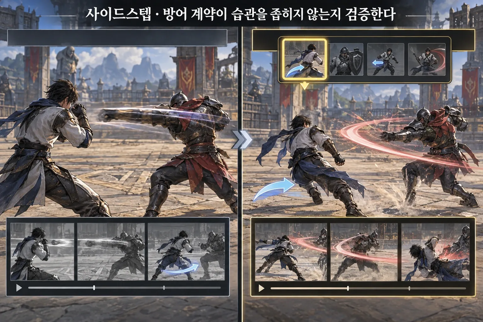 사이드스텝 — 방어 계약이 습관을 좁히지 않는지 검증한다: 본문 규칙에 따른 전용 기획 도해