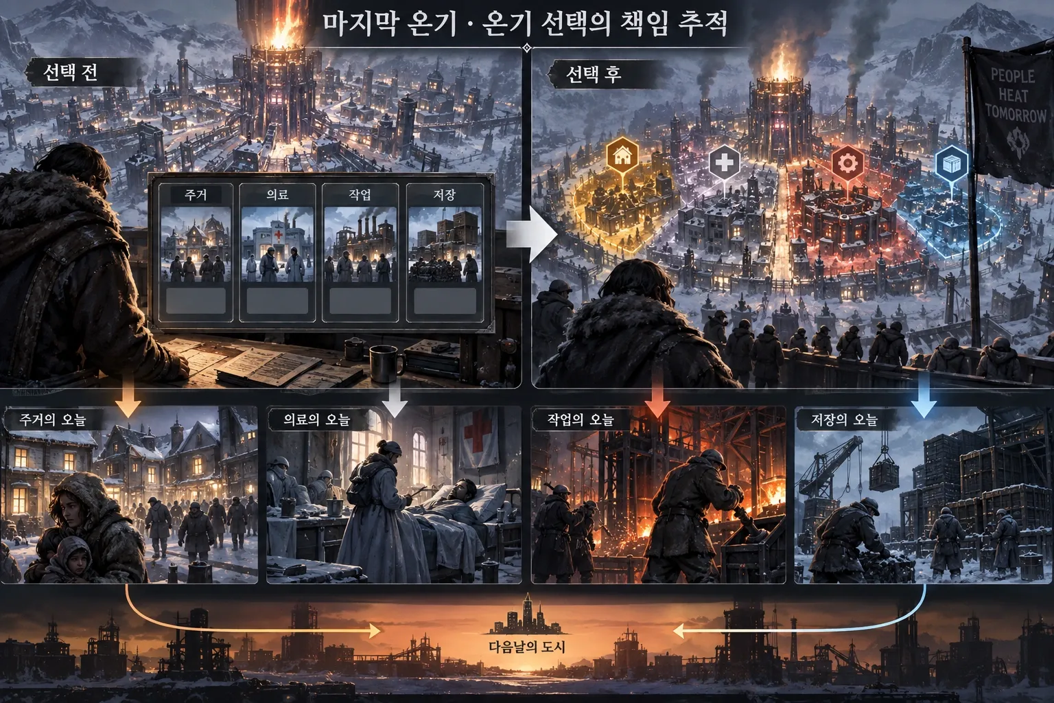 마지막 온기 — 온기 선택의 책임 추적: 본문 규칙에 따른 전용 기획 도해