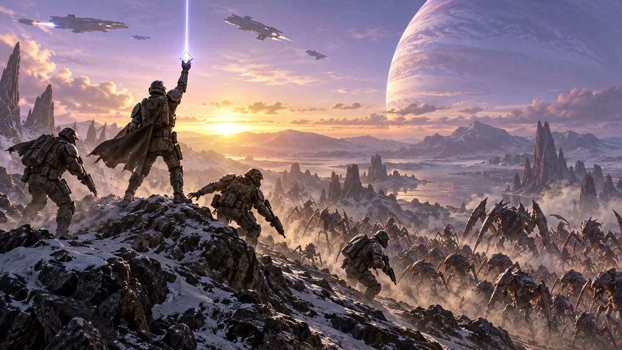 궤도 지원 도착 전에 후퇴를 맞추는 우주 전장 분대