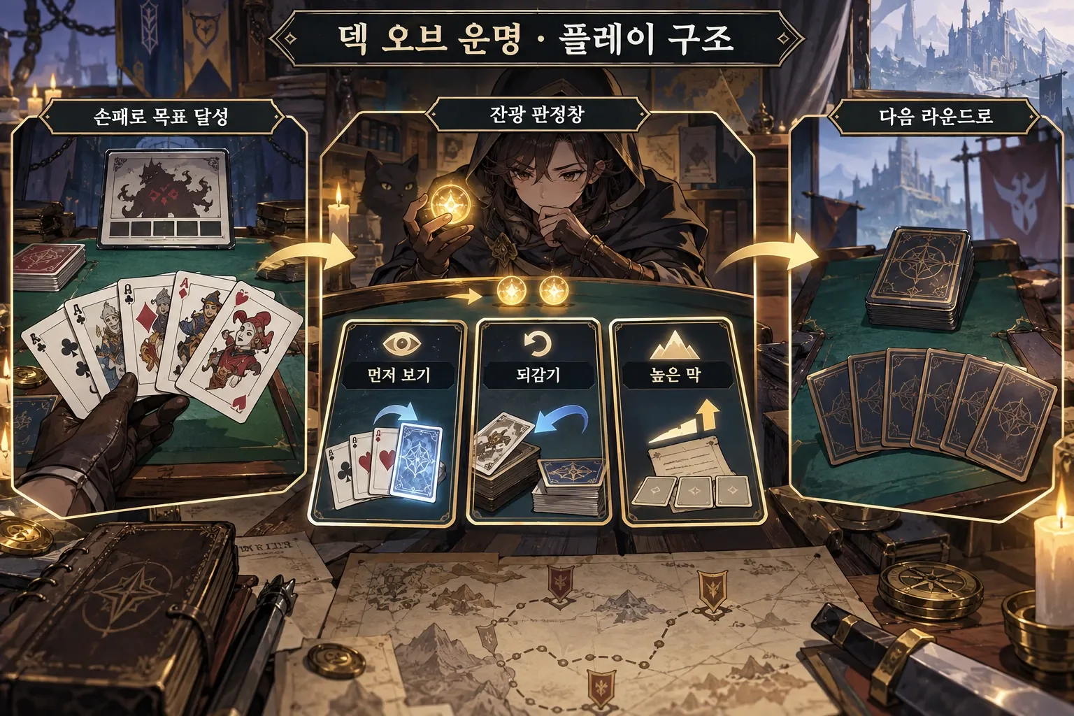 덱 오브 운명 — 게임 개요: 본문 규칙에 따른 전용 기획 도해