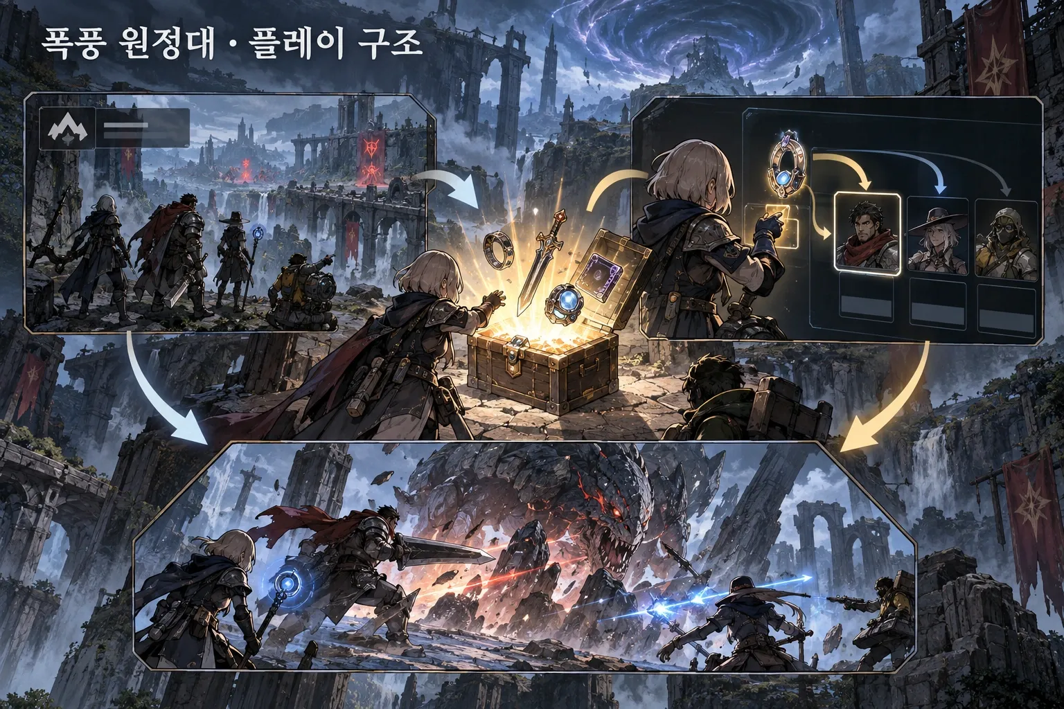 폭풍 원정대 — 게임 개요: 본문 규칙에 따른 전용 기획 도해