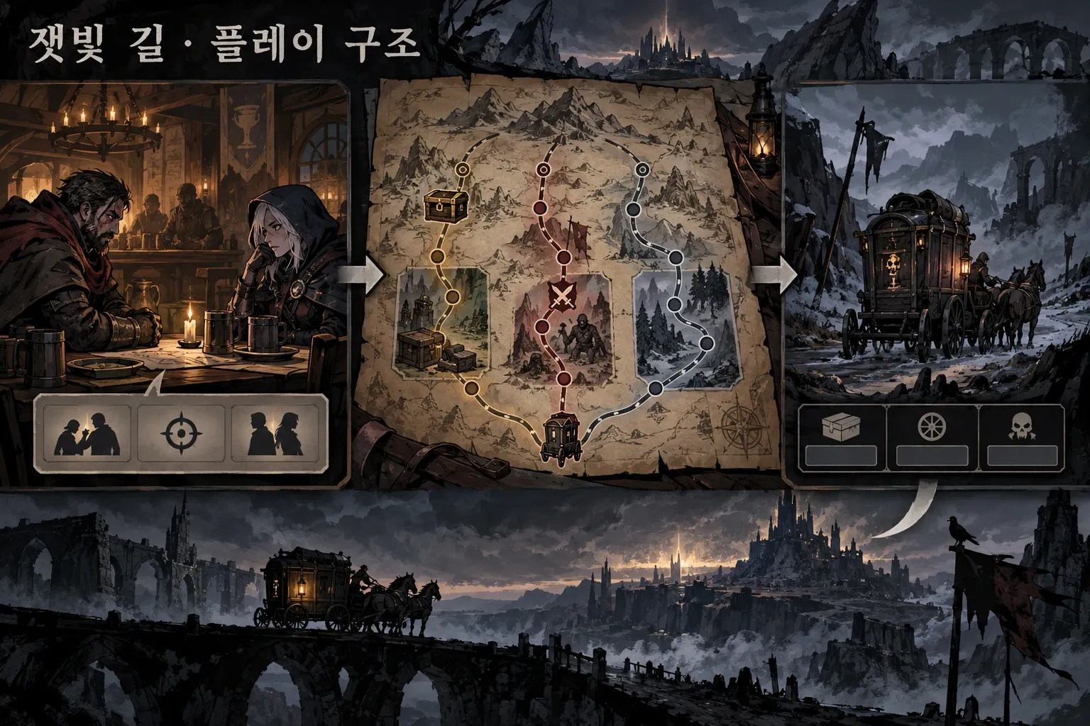 잿빛 길 — 게임 개요: 본문 규칙에 따른 전용 기획 도해