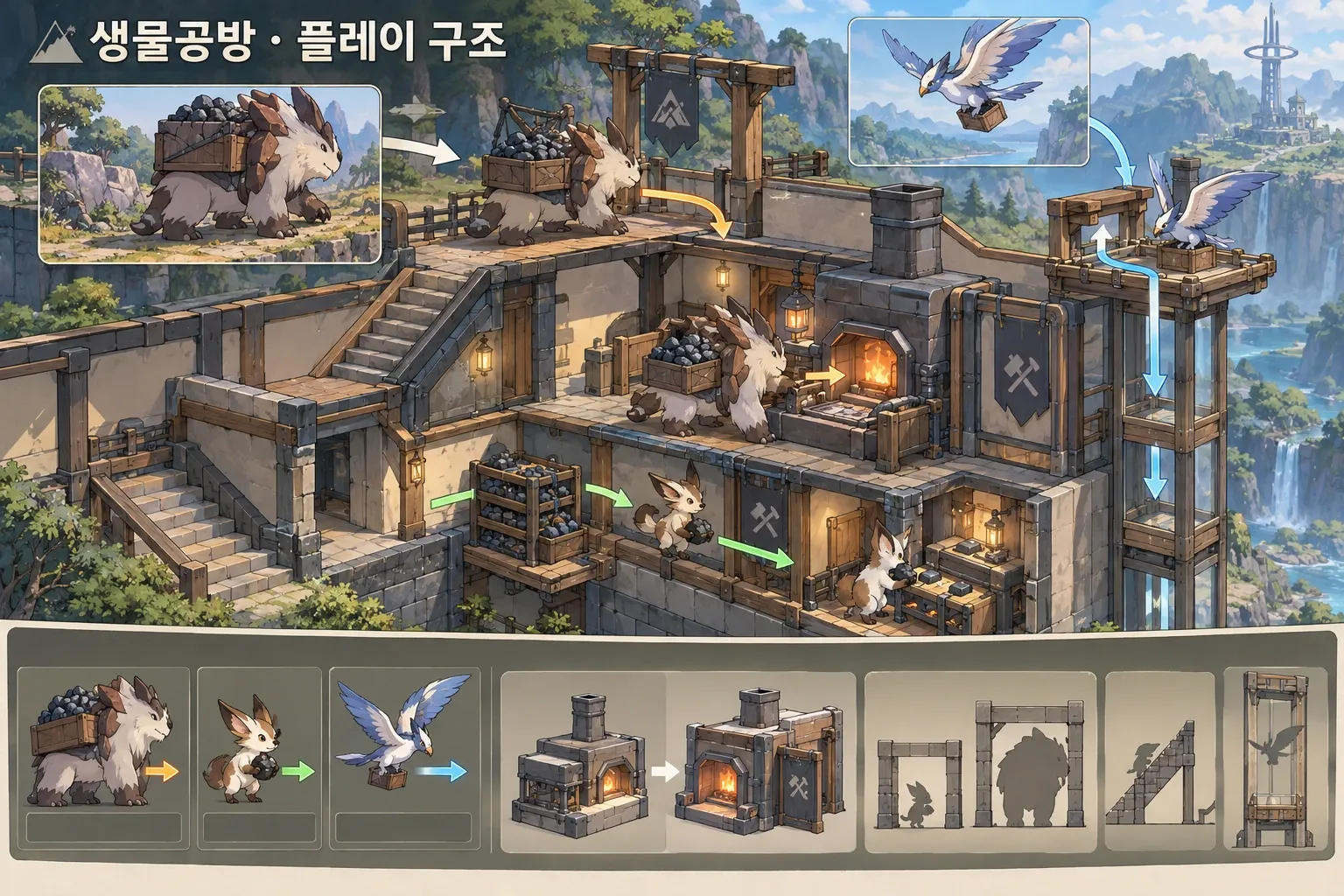생물공방 — 게임 개요: 본문 규칙에 따른 전용 기획 도해