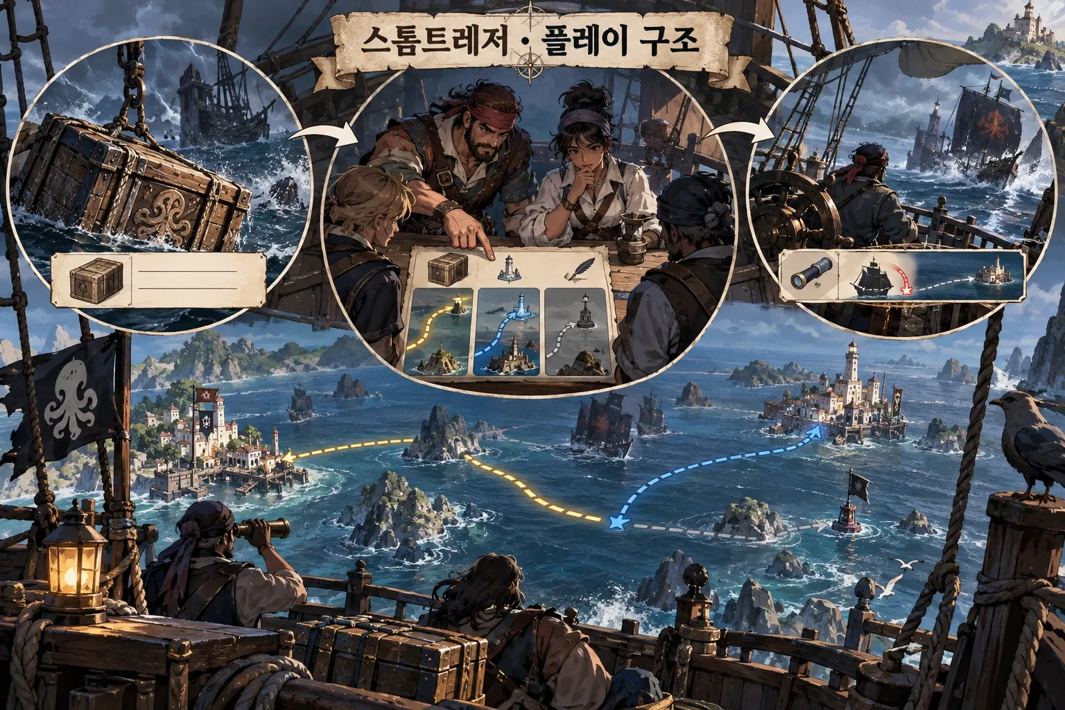 스톰트레저 — 게임 개요: 본문 규칙에 따른 전용 기획 도해
