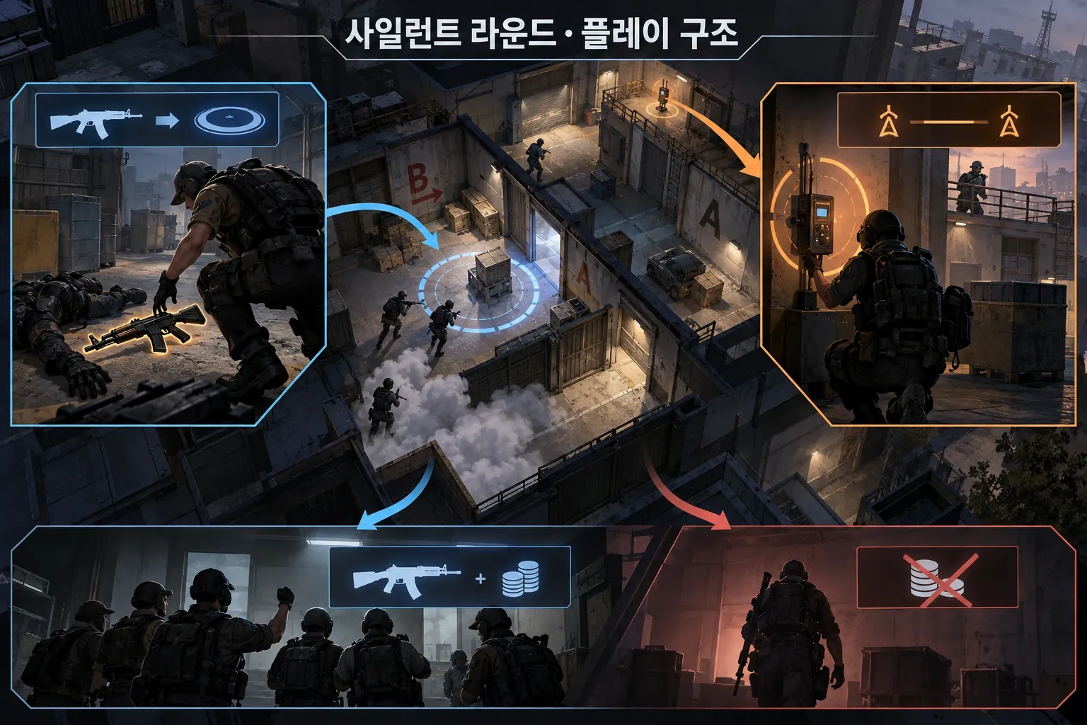 사일런트 라운드 — 게임 개요: 본문 규칙에 따른 전용 기획 도해