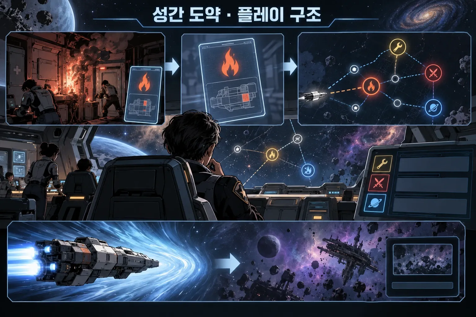 성간 도약 — 게임 개요: 본문 규칙에 따른 전용 기획 도해