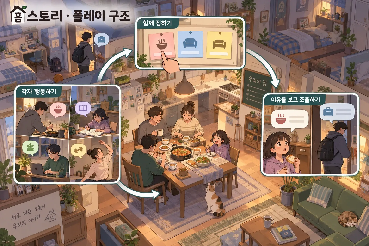 홈스토리 — 게임 개요: 본문 규칙에 따른 전용 기획 도해