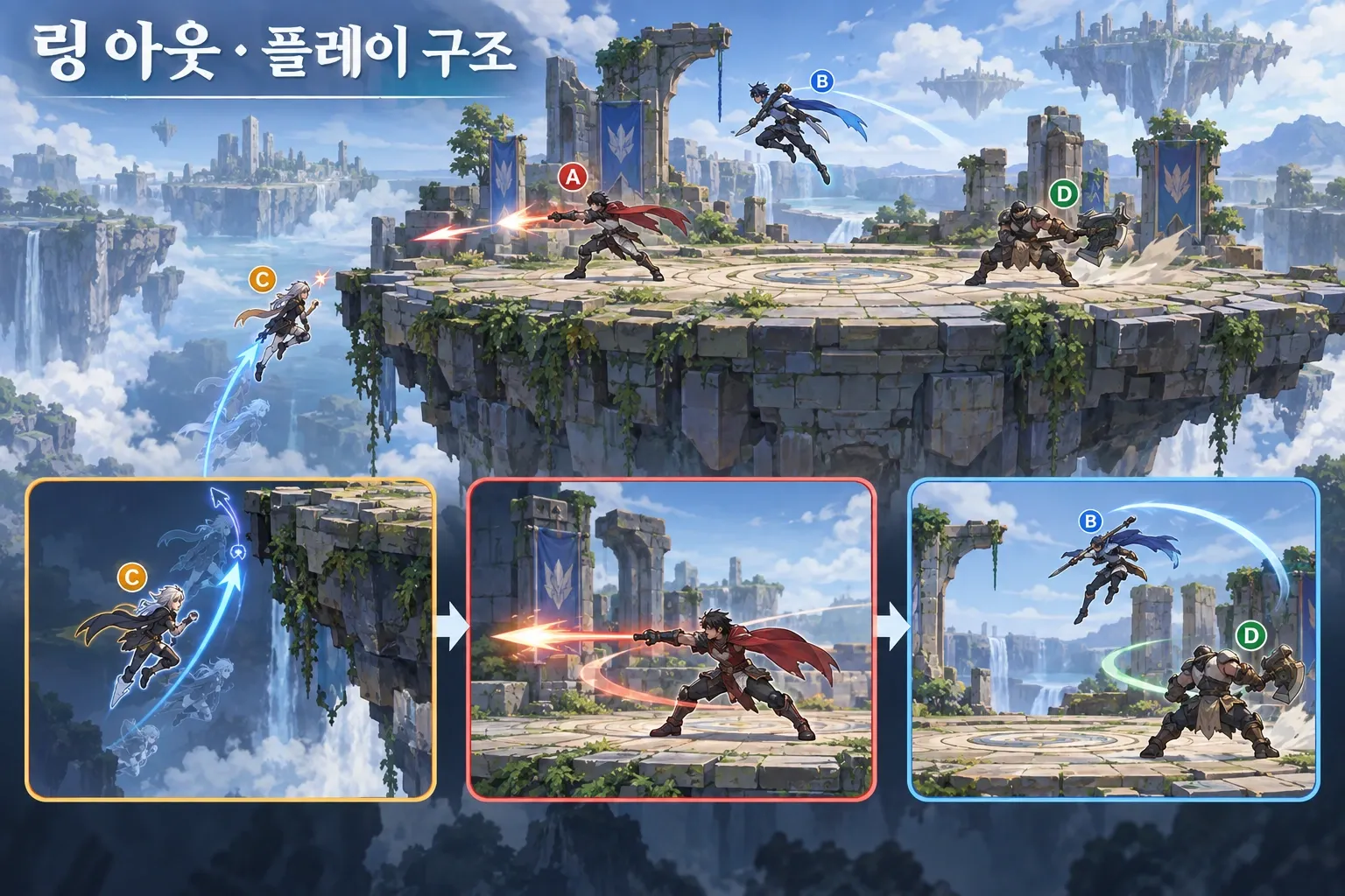 링 아웃 — 게임 개요: 본문 규칙에 따른 전용 기획 도해