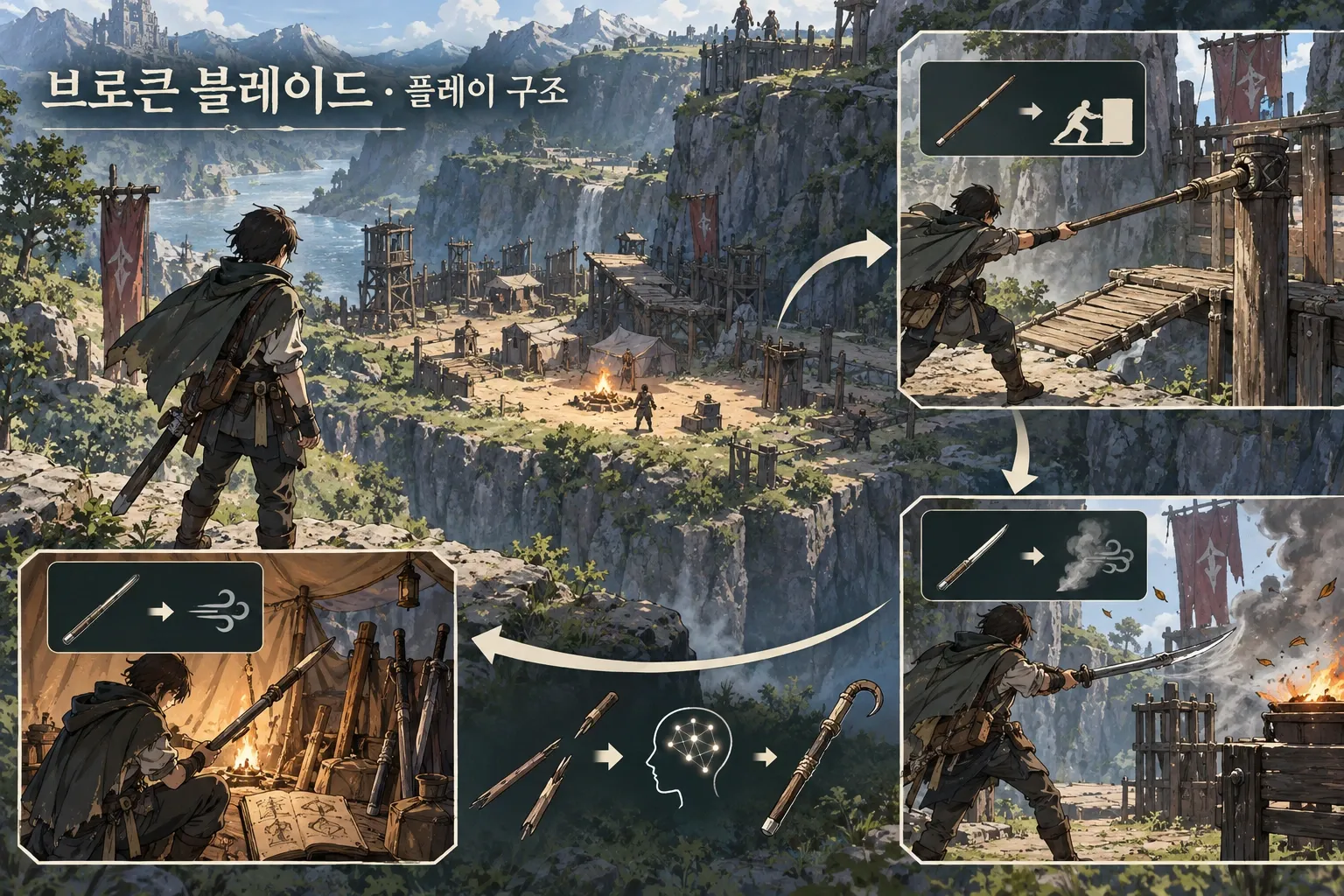 브로큰 블레이드 — 게임 개요: 본문 규칙에 따른 전용 기획 도해