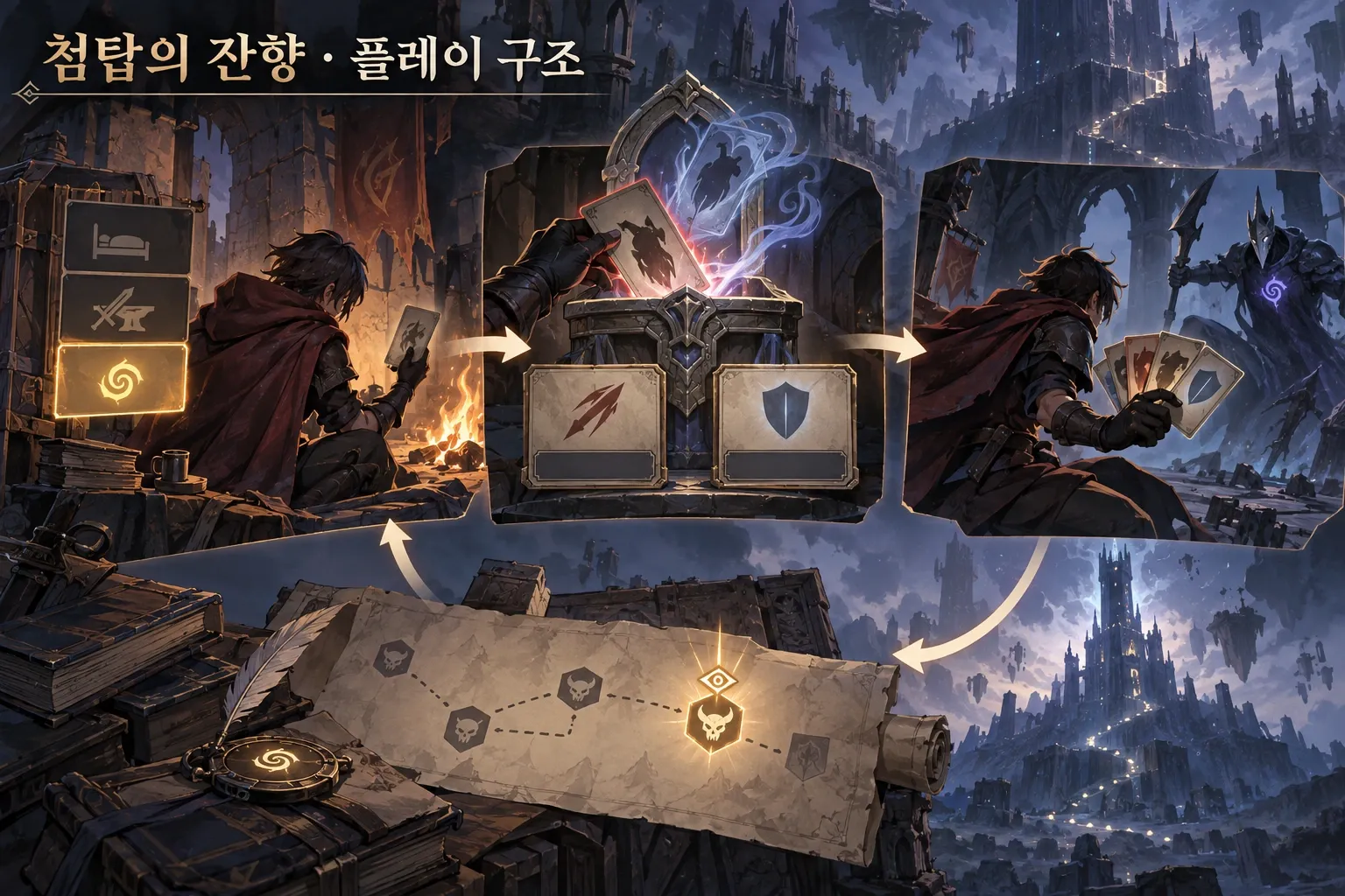 첨탑의 잔향 — 게임 개요: 본문 규칙에 따른 전용 기획 도해