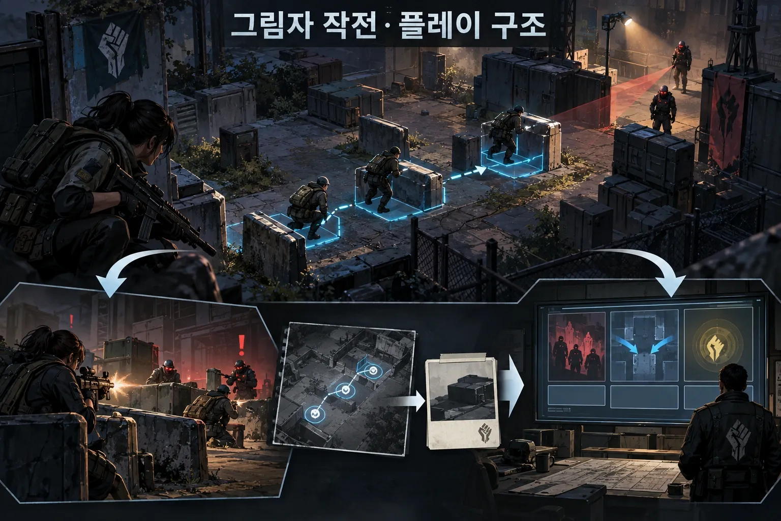 그림자 작전 — 게임 개요: 본문 규칙에 따른 전용 기획 도해