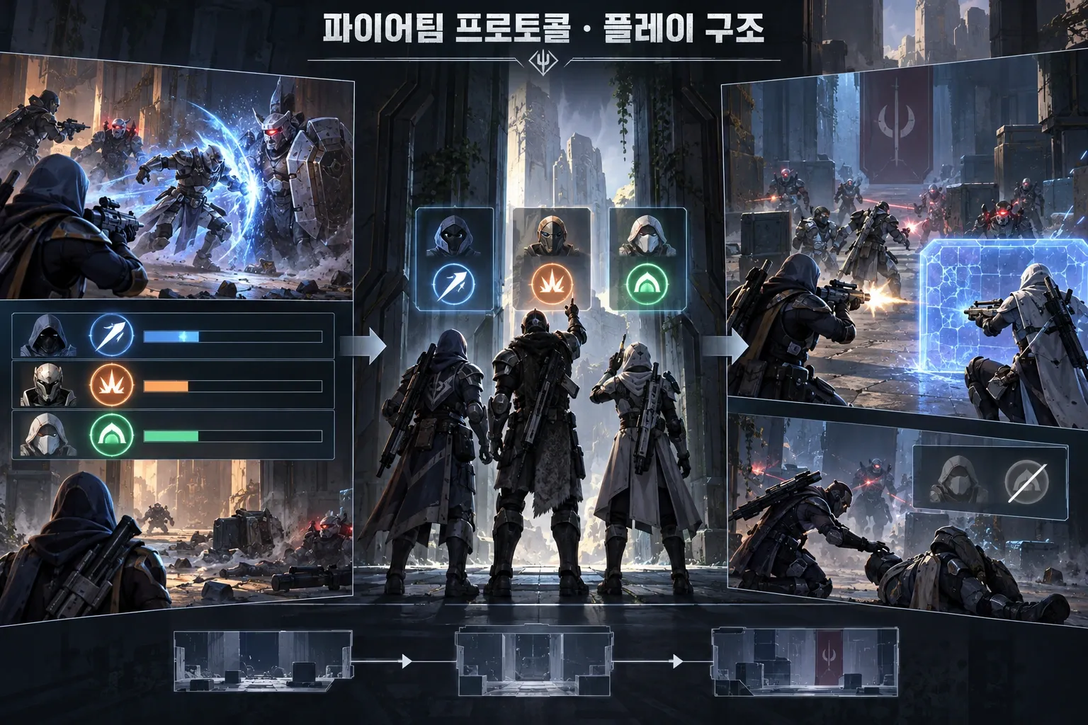 파이어팀 프로토콜 — 게임 개요: 본문 규칙에 따른 전용 기획 도해
