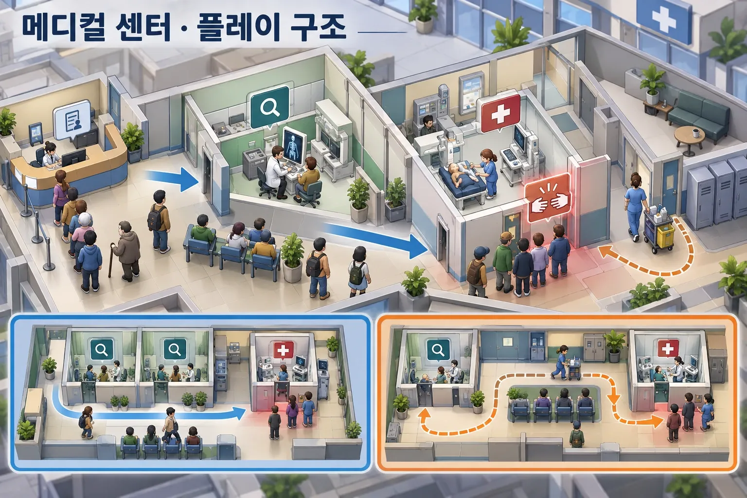 메디컬 센터 — 게임 개요: 본문 규칙에 따른 전용 기획 도해