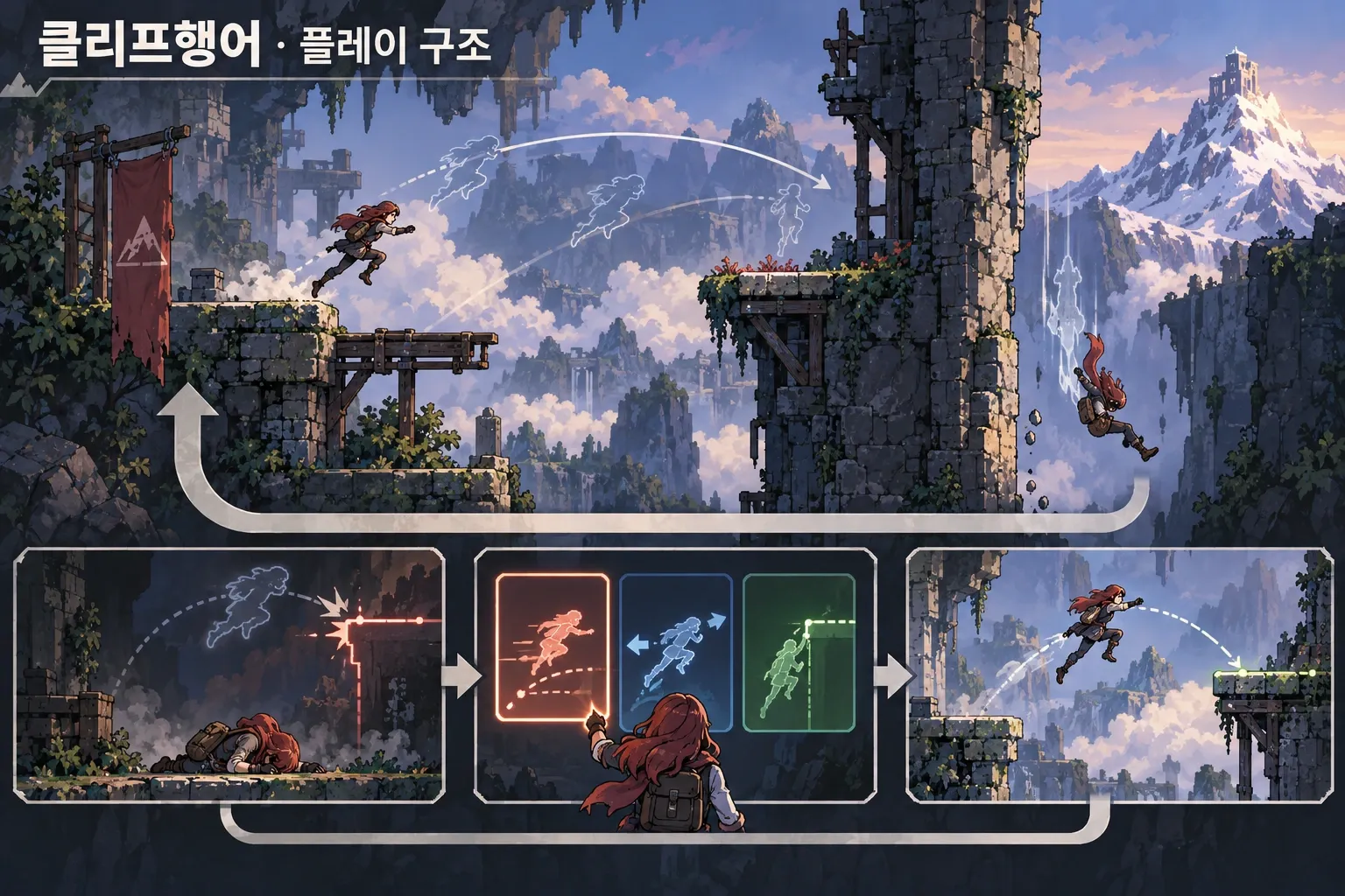 클리프행어 — 게임 개요: 본문 규칙에 따른 전용 기획 도해