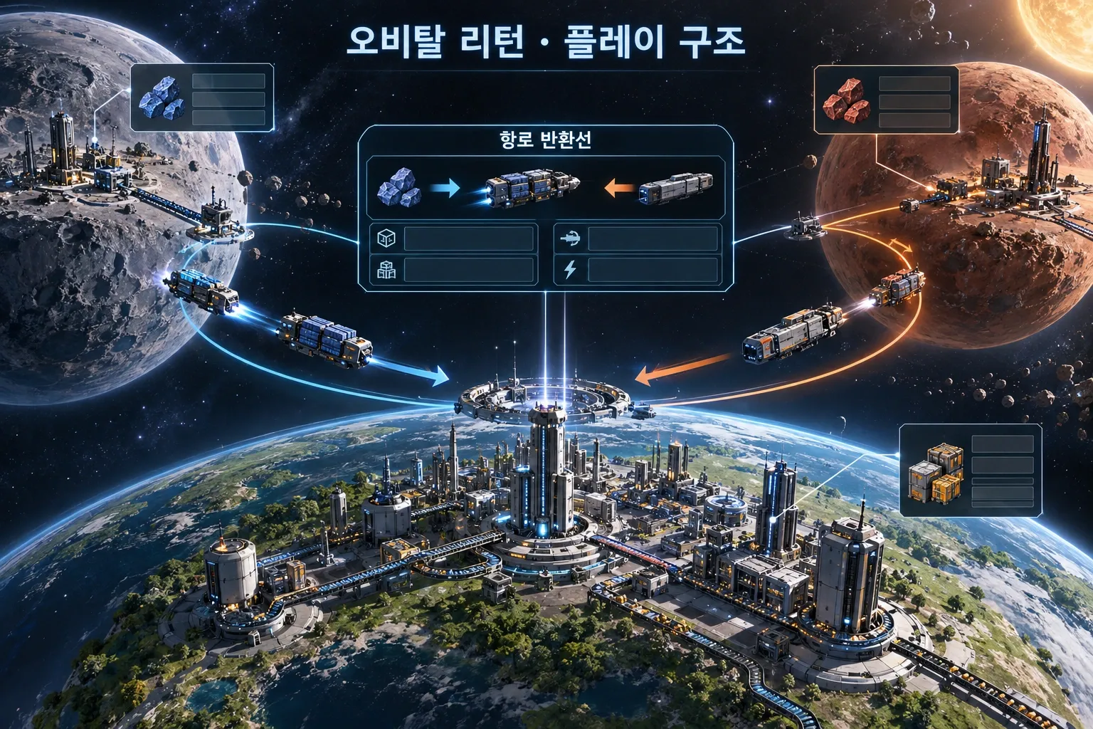 오비탈 리턴 — 게임 개요: 본문 규칙에 따른 전용 기획 도해